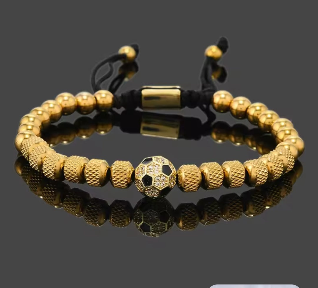 Luxury football Charms stainless  steel beads