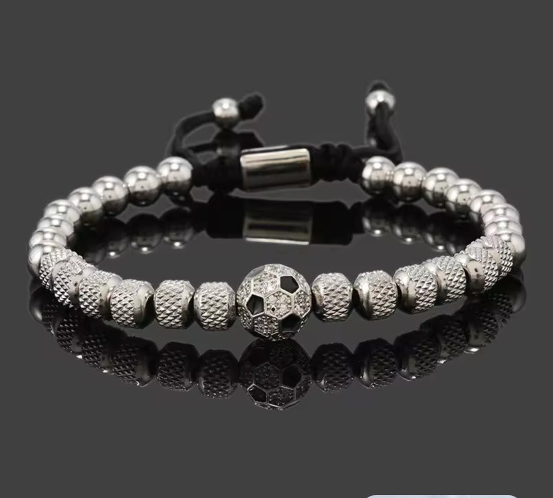 Luxury football Charms stainless  steel beads